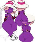  &lt;3 big_butt blush bottomless breasts butt clothed clothing colored edit female ghost gloves gray_impact hair half-dressed hat mario mario_bros nintendo nipples not_furry paper_mario pink_hair pose pussy shadow_siren skimpy smile spirit video_games vivian_(mario) wide_hips witch_hat 