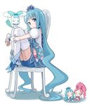  bad_id bad_pixiv_id blue blue_eyes blue_hair blue_skirt blush chair character_doll coffret_(heartcatch_precure!) cure_blossom cure_marine full_body hair_ornament hanasaki_tsubomi heartcatch_precure! knees_up kurumi_erika leg_hug long_hair magical_girl mofu pink_hair precure sitting skirt solo thighhighs very_long_hair 