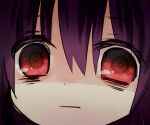  1girl :| bags_under_eyes close-up closed_mouth hair_between_eyes looking_at_viewer original portrait purple_hair red_eyes sawatari_(sado) solo 