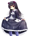  bad_id bad_pixiv_id bangs black_hair blunt_bangs dress dress_lift gokou_ruri gothic_lolita lolita_fashion long_hair mole mole_under_eye mrtaa ore_no_imouto_ga_konna_ni_kawaii_wake_ga_nai pantyhose red_eyes solo 