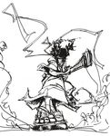  afro_samurai afro_samurai_(character) katana male_focus raikenji1989 sketch solo sword weapon 