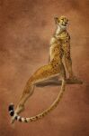 2024 anthro cheetah digital_media_(artwork) felid feline hi_res jewelry jewelry_only kittiara looking_back male mammal nude orange_eyes plantigrade solo tasteful_nudity
