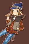  bad_id bad_pixiv_id denim flannel hand_in_pocket hat jeans k-on! kumichou_(kumichoubox) lumberjack pants reverse_trap sleeves_rolled_up solo tainaka_ritsu tomboy vest 