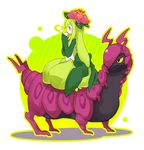  bad_id bad_pixiv_id blush costume creature drinking from_side gen_5_pokemon lilligant pokemon pokemon_(creature) pokemon_(game) pokemon_bw profile riding scolipede simple_background tea white_background yellow_eyes 