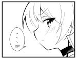  ... 1girl amatsukaze_(kancolle) ataru_(ataru-littlebird) choker commentary greyscale kantai_collection looking_at_viewer monochrome profile solo spoken_ellipsis symbol-only_commentary upper_body 