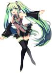  aqua_eyes aqua_hair bad_id bad_pixiv_id detached_sleeves hatsune_miku long_hair mzz necktie skirt solo thighhighs twintails very_long_hair vocaloid zettai_ryouiki 