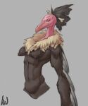 2024 accipitriform anthro anthrofied artist_name avian beak belly bird bone breasts brown_body brown_breasts brown_eyes brown_feathers brown_nipples brown_tuft colored_sketch deu digital_media_(artwork) eyelashes feathers female generation_5_pokemon grey_background grey_body grey_feathers hi_res long_tuft looking_at_viewer mandibuzz mature_anthro new_world_vulture nintendo nipples pink_body pink_head pink_neck pink_skin pokemon pokemon_(species) pupils ruff sharp_beak simple_background sketch small_breasts solo tan_ruff thigh_up tuft turkey_vulture vulture wings
