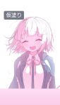  1girl :d breasts collared_shirt danganronpa_(series) danganronpa_2:_goodbye_despair facing_viewer happy jacket large_breasts nanami_chiaki neck_ribbon open_clothes open_jacket open_mouth ribbon ringo_ame_no_ria shirt smile solo teeth translation_request two-tone_shirt upper_body upper_teeth_only white_shirt 