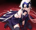  1girl absurdres bare_shoulders black_gloves breasts chain cleavage clothing_cutout elbow_gloves fate/grand_order fate_(series) gauntlets gloves headpiece highres jeanne_d&#039;arc_alter_(avenger)_(fate) jeanne_d&#039;arc_alter_(avenger)_(third_ascension)_(fate) jeanne_d&#039;arc_alter_(fate) kinjin large_breasts long_hair looking_at_viewer solo thighhighs very_long_hair yellow_eyes 