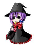  blush_stickers costume hair_ribbon hat ichimi nagae_iku purple_hair ribbon solo star touhou wand witch witch_hat 
