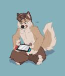 absurd_res animal_humanoid anthro canid canid_humanoid canine canine_humanoid canis dog_humanoid domestic_dog gaming hi_res humanoid husky male mammal mammal_humanoid naoto nintendo nintendo_console nintendo_switch nordic_sled_dog playing playing_videogame solo spitz tongue tongue_out