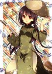  :o axis_powers_hetalia black_hair brown_eyes hat kanna-mika long_hair oar open_mouth ponytail rice_hat solo vietnam_(hetalia) vietnamese_dress 