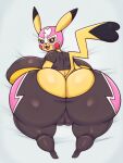 2024 anthro big_breasts big_butt big_pussy black_bottomwear black_clothing black_ear_tips black_nose black_pants black_sclera black_shirt black_tail_tip black_topwear bottomwear breasts butt butt_cleavage camel_toe clothing colored cosplay_pikachu_(costume) dakimakura dakimakura_design digital_media_(artwork) dipstick_tail female generation_1_pokemon genitals heart_shaped_tail hi_res huge_breasts huge_butt hyper hyper_breasts hyper_butt looking_at_viewer looking_back looking_back_at_viewer markings mask matospectoru nintendo nipple_outline open_mouth pants pikachu pikachu_libre pink_bottomwear pink_clothing pink_mask pink_pants plump_labia pokemon pokemon_(species) pussy rear_view red_cheeks red_tongue shaded shirt simple_background smile smug solo spandex sports_mask sportswear susie_(reathe) tail tail_markings tight_clothing tongue topwear white_background white_eyes wrestling_mask wrestling_outfit yellow_body yellow_ears yellow_tail
