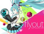  album_cover aqua_eyes aqua_hair bare_shoulders cover english eskimofox floating_hair hatsune_miku headphones long_hair necktie profile solo twintails very_long_hair vocaloid 