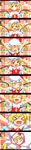  &gt;_&lt; :d \o/ ^_^ absurdres arms_up blonde_hair blush blush_stickers cake candy closed_eyes fang flandre_scarlet flapping food fourth_wall glomp happy hat highres hug incoming_kiss kiss long_image mukai o3o open_mouth outstretched_arms pocky red_eyes short_hair side_ponytail slit_pupils smile tall_image touhou wings xd 