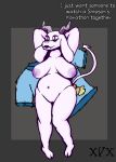 anthro breasts english_text female genitals horn nude pussy solo text tutariel undertale_(series) undertale_2 waiting xxvvxx