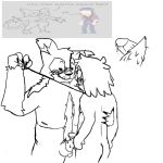 1:1 andrew_(cornybirdcat) animal_genitalia anthro bodily_fluids claws cornybirdcat duo facial_scar feet felid feline feline_genitalia frottage genital_fluids genitals human humanoid humanoid_genitalia leash leash_pull male male/male mammal penile penile_spines penis penises_crossing penises_touching precum scar sex suction_cup_man talons toes