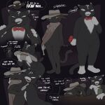 1:1 2026 4_fingers 4_toes absurd_res accessories_only alcohol alcohol_bottle anthro anthro_on_anthro artist_name asking_another barefoot belly beverage beverage_bottle big_hat biped black_body black_ears black_eyes black_fur black_tail blind_eye blood blood_on_arm blood_on_clothing blood_on_face bodily_fluids bottle bow_tie bow_tie_only brown_cloak brown_clothing brown_hat brown_headwear brown_pawpads butt casual_nudity character_name cloak clothing colored container cowboy_hat crotch_tuft curvy_figure day desert dialogue dice digital_drawing_(artwork) digital_media_(artwork) domestic_cat drinking duo english_text exclamation_point eye_scar eyes_closed facial_markings facial_scar featureless_crotch feet felid feline felis fingers food forehead_markings frown fur gambit_(mewgenics) gloves_(marking) grin gun half-closed_eyes hand_on_face handgun hat head_markings headgear headwear hi_res holding_dice holding_gun holding_handgun holding_object holding_ranged_weapon holding_revolver holding_weapon hug hugging_another k1ko long_tail looking_at_another looking_at_object male mammal markings mewgenics monotone_body monotone_fur monotone_skin mostly_nude multicolored_body multicolored_cloak multicolored_clothing multicolored_ears multicolored_fur multicolored_skin multiple_images narrowed_eyes navel nude one_eye_closed onomatopoeia open_mouth open_smile pawpads profanity public public_nudity pupils question_mark ranged_weapon red_eyes revolver scar serious_face shaded sharp_teeth signature simple_background slit_pupils smile smirk smug_face snaggle_tooth sniffing sniffing_clothes sound_effects speech_bubble standing surprised tail talking_to_another tan_cloak tan_clothing tan_hat tan_headwear teeth text thick_thighs toes tongue tongue_out toothy_grin tuft two_tone_body two_tone_cloak two_tone_clothing two_tone_ears two_tone_fur two_tone_hat two_tone_skin weapon white_body white_ears white_fur white_markings white_nose white_sclera wide_hips xxx zodiac_(mewgenics)