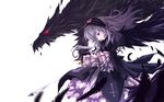  feathers goth-loli gray_hair long_hair rozen_maiden suigintou sword violet_eyes weapon white wings 