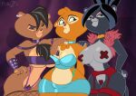 absurd_res anthro areola areola_slip bedroom_eyes beehive_(hairstyle) big_breasts big_butt black_body black_fur black_hair blue_eyes bottomless bottomwear bracelet breast_size_difference breasts bruma butt butt_size_difference chest_tuft choker clothed clothing collar crop_top ear_piercing ear_ring el_arca felid female female/female fishnet_stockings fur fur_vest garter_belt garter_straps grey_areola group hair hi_res jewelry kairel leash leashed_collar legwear lion mammal miniskirt narrowed_eyes necklace nervous pantherine panthy pasties piercing planz34 prostitution pubes pussy_tape ring_piercing seductive shirt shirt_only skirt sportswear stockings tan_body tan_fur tape thick_thighs thong topwear topwear_only trio tube_top tuft under_boob underwear wide_hipped_anthro wide_hipped_female wide_hips