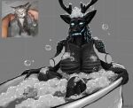 anatid anseriform anthro avian bathtub bird blue_eyes breasts cryptid domestic_cat felid feline felis female feral hi_res mammal reference_image rubber_duck solo starshade vitaly_s_alexius