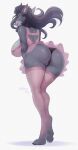 2026 absurd_res anthro areola big_breasts biped blizzard_entertainment breasts butt canid canine canis claws clothed clothed_anthro clothed_female clothing digital_drawing_(artwork) digital_media_(artwork) feet female fingers fur hair hi_res looking_at_viewer mammal nipples rear_view smile solo standing teeth toes veliren_rey warcraft werecanid werecreature wolf worgen