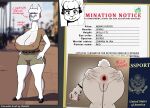 5_fingers alpaca anthro anus avioylin big_breasts black_eyes breasts butt camelid cleavage cleave clothed clothing ear_piercing ear_ring english_text female fingers front_view gaping gaping_anus genitals glass hi_res hooves huge_breasts letter long_neck low-angle_view mammal mature_anthro mature_female model_sheet mommy_alpaca_(avioylin) nipple_slip nude overweight passport piercing presenting presenting_anus presenting_hindquarters presenting_vulva rear_view ring_piercing solo spread_anus spreading standing tall text thick_thighs united_states_of_america vulva white_body
