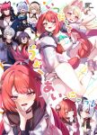  >_< 2boys 6+girls absurdres animal_ear_fluff animal_ears aqua_ribbon arm_ribbon belle_(zenless_zone_zero) black_choker black_hair black_sailor_collar blonde_hair blush bow bracelet braid breasts character_request choker cleavage closed_eyes collarbone commentary_request cover crossed_bangs green_eyes grey_hair hair_between_eyes hair_bow hair_ornament heart heart-shaped_eyewear highres jacket jewelry letter_hair_ornament lucia_elowen multiple_boys multiple_girls necklace o-ring open_clothes open_jacket open_mouth pink_hair red_eyes ribbon sailor_collar sweat teeth tonomiya68 ukinami_yuzuha upper_teeth_only very_long_braid white_bow wise_(zenless_zone_zero) zenless_zone_zero 
