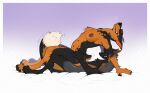 2026 anthro arched_back black_body black_fur breasts canid canine canis claws clenched_teeth cross_fox dashwood_fox digital_media_(artwork) dipstick_tail dobermann domestic_dog duo ershd eyes_closed female finger_claws fox fur gradient_background hi_res jenette_neils male male/female mammal markings nipples nub_tail nude nude_anthro nude_female nude_male obscured_penetration on_bottom on_top orange_body orange_fur paws pinscher red_fox reverse_cowgirl_position sex signature simple_background tail tail_markings teeth toe_claws tremble_lines true_fox