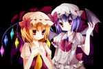  bad_id bad_pixiv_id bat_wings blonde_hair blue_hair cat flandre_scarlet hands_on_own_chest hat highres licking_lips multiple_girls purple_hair rairateru red_eyes remilia_scarlet short_hair siblings sisters tongue tongue_out touhou window wings 