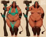 2023 accessory arm_hair armpit_hair artist_name belly big_belly big_breasts body_hair bottomwear breasts brown_hair clothing dark_body dark_skin dreamcatcher druid dungeons_and_dragons fat_upper_pubic_area female firbolg flower flower_in_hair hair hair_accessory hairy_legs hasbro hi_res holding_object holding_staff humanoid humanoid_pointy_ears jewelry juicydemon lidded_eyes loincloth looking_at_viewer magic_user markings model_sheet mole_(marking) mole_on_arm mole_on_belly mole_on_breast mole_on_foot mole_on_shoulder mole_on_thigh mole_under_mouth navel necklace nipples nude obese obese_female obese_humanoid overweight overweight_female overweight_humanoid plant pointy_ears pubes red_eyes relaxed_expression signature smile solo staff stretch_marks tail teal_clothing teal_loincloth teal_topwear text thick_arms thick_pubes thick_thighs topwear tribal_spellcaster una_(juicydemon) wizards_of_the_coast