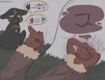 absurd_res artificer_(rain_world) black_body black_fur cloak clothing collar dassook female feral frustrated fur heat_(temperature) hi_res ill in_heat male rain_world red_body red_fur sad semi-anthro slugcat sookkiy videocult worried worried_face worried_look