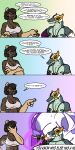 1:2 absurd_res alligator alligatorid anthro big_breasts big_hands black_hair breasts clothed clothing comic crocodilian dark_body dark_skin dee_(nightfaux) dialogue digital_media_(artwork) english_text facepalm felid female frooby ghost green_body group gynomorph hair hi_res humanoid humor intersex jewelry la_mascara_fantasma_junior_(frooby) la_mascara_fantasma_senior_(frooby) larger_female lucha_libre_mask luchador magic makeup male mammal mask mother_(lore) mother_and_child_(lore) mother_and_son_(lore) muscular muscular_male mythological_creature mythological_sphinx mythology necklace nipples orange_eyes parent_(lore) parent_and_child_(lore) parent_and_son_(lore) pawpads reptile scalie shirt signature simple_background size_difference smile son_(lore) spirit sports_mask sportswear summoning tank_top teeth text topwear url wrestler wrestling_mask wrestling_outfit wrestling_singlet