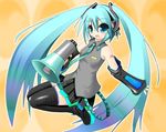  hatsune_miku thigh-highs tie twintails vocaloid 