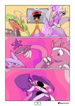2026 absurd_res ancient_pokemon anthro bandanna_on_forehead beak black_body black_clothing black_hat black_headwear black_sclera blonde_hair blue_body blue_sclera brown_body claws clothing comic dialogue digital_drawing_(artwork) digital_media_(artwork) english_text eyes_closed feral fur generation_2_pokemon generation_3_pokemon generation_4_pokemon generation_6_pokemon generation_7_pokemon generation_9_pokemon green_body green_sclera grey_body group hair hat headgear headwear hi_res ho-oh holding_another kerchief kerchief_on_forehead koraidon legendary_pokemon limited_build_koraidon looking_at_viewer markings meadow_vivillon military_helmet multicolored_body multicolored_fur muzzzzz ninjask nintendo open_beak open_mouth orange_body orange_eyes palkia paradox_pokemon pink_body pink_eyes pink_sclera pokemon pokemon_(species) purple_body red_body red_clothing red_fur red_hat red_headwear shuppet skarmory smear_frame speech_bubble text tropius two_tone_body two_tone_fur tyranitar vivillon white_body white_claws white_eyes yellow_beak yellow_eyes zygarde zygarde_core