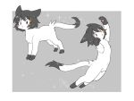 2019 4:3 :< ambiguous_gender blonde_hair blush crotch_tuft digital_media_(artwork) dipstick_tail domestic_cat eyelashes felid feline felis feral fluffy fluffy_chest fur geometric_background grey_background grey_ears grey_eyes grey_hair grey_socks_(marking) grey_tail_tip hair joeri_kunisaki jumping leg_markings mammal markings multicolored_body multicolored_hair simple_background socks_(marking) solo sparkles standing tail tail_base_tuft tail_markings tuft two_tone_body two_tone_hair white_body white_fur