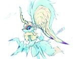 2026 alien ambiguous_gender antares_(kirby_and_the_forgotten_land) anthro antlers biped chest_tuft chinchillid colored_nails countershade_torso countershading digital_drawing_(artwork) digital_media_(artwork) digitigrade dipstick_tail fecto_elfilis fingernails fluffy fluffy_tail full-length_portrait fur head_wings hi_res holding_melee_weapon holding_object holding_polearm holding_spear holding_weapon horn huge_wings japanese_description kirby_(series) kirby_and_the_forgotten_land looking_at_viewer mammal markings melee_weapon mouthless multicolored_body multicolored_eyes multicolored_fur nails neck_tuft nintendo orange_body orange_fur pink_eyes polearm portrait pupils purple_eyes purple_fingernails purple_nails rodent side_view simple_background solo spear starling_(kirby) tail tail_markings tan_body tan_fur teal_body teal_fur teal_sclera tuft unusual_wing_placement waniyanomure weapon white_background wings