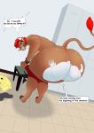 2023 2_horns absurd_res ambiguous_gender anthro aplastante backpack big_butt biped bottomwear bottomwear_down bovid bovine butt butt_smother cattle chair clothed clothing crush cyrel digital_media_(artwork) english_text faceless_ambiguous faceless_character faceless_human female female/ambiguous flattened flattening_fetish furniture hair hi_res hooves horn huge_butt human inside locker_room looking_at_viewer looking_back looking_back_at_viewer mammal mostly_nude partially_clothed red_hair shorts shorts_down sitting sitting_on_another skimpy smothering speech_bubble squashed_body tail text thick_thighs