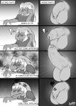 2019 5_fingers acroposthion annoyed anthro aroused aroused_smile balls blush blush_lines bodily_fluids bored brown_hair chikiot chikiota comic computer_mouse cross-popping_vein curved_horn digital_drawing_(artwork) digital_media_(artwork) dragon english_text erection fingers flaccid foreskin frown furniture genital_fluids genital_shot genitals glans greyscale hair half-erect horn humanoid_genitalia humanoid_penis humor leaking_precum long_foreskin male monochrome mythological_creature mythological_scalie mythology partially_retracted_foreskin penis penis_shot precum scalie signature smile snaggle_tooth snout solo table text text_box unretracted_foreskin