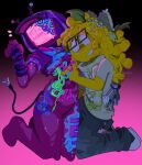 absurd_res accessory ambiguous/ambiguous ambiguous_gender antennae_(anatomy) arm_warmers armwear bodily_fluids bow_ribbon cable_tail clothed clothing clothing_lift curly_hair cyberpunk digital_media_(artwork) drunkydude electronics exposed exposed_wires eyewear female female/ambiguous female/female female_focus for_a_head forsaken_(roblox) frutiger_metro glasses hair hair_accessory hair_bow hair_ribbon hi_res human_on_robot humanoid kuchipatchi machine neon nervous nervous_look nervous_sweat nyan_cat_(copyright) object_head paint pattern_arm_warmers pattern_armwear pattern_clothing pink_body pink_face pink_light ribbons roblox robloxian robot robot_humanoid screen screen_face screen_head shirt shirt_lift sony_corporation sony_interactive_entertainment spray_paint striped_arm_warmers striped_armwear striped_clothing stripes sweat television topwear toro_inoue tv_head veeronica wearing_glasses wire_play wire_tail yellow_body