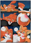 5_fingers adam_(biblical_figure) anthro anthro_on_anthro bible black_nose bodily_fluids breast_fondling breast_play breasts butt canid canine canon_couple claws comic crying daww dialogue disney duo english_text eve_(biblical_figure) eyelashes female finger_claws fingers fondling fox fur grass hand_on_breast hi_res humanoid_hands juanonyx kiss_on_belly kissing love lying lying_on_grass maid_marian making_out male male/female mammal multicolored_body multicolored_fur nature night nipples nude nude_anthro nude_female nude_male on_back on_grass on_ground outdoor_nudity outside plant red_body red_fur robin_hood robin_hood_(disney) romantic romantic_ambiance romantic_couple romantic_night sky star starry_sky tail tears tears_of_joy text tongue tongue_out two_tone_body two_tone_fur white_body white_fur