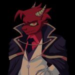 07th_expansion 1:1 absurd_res accessory anthro battler_ushiromiya black_background cloak clothing colored cosplay cross digital_media_(artwork) digital_painting_(artwork) dragon european_mythology frown hair half-length_portrait hand_in_pocket hi_res horn inverted_cross joseph_anderson male mythological_creature mythological_scalie mythology necktie painting_(artwork) pockets portrait pupils red_body red_clothing red_eyes red_hair red_scales red_shirt red_topwear scales scalie scowl scrimbum shaded shadow shirt simple_background slit_pupils solo suit topwear umineko_when_they_cry western_dragon when_they_cry white_clothing white_suit wingless_dragon