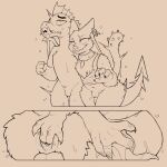 1:1 2026 4_fingers anal anal_fingering animal_genitalia anthro anus balls bodily_fluids bottomless bottomless_anthro bottomless_male butt canid chest_tuft claws clothed clothing cold-blooded-twilight collar diamond_dog_(mlp) dragon drooling duo eye_roll fangs finger_claws fingering fingers fist flesh_fang friendship_is_magic fur garble_(mlp) genital_fluids genitals hasbro hi_res looking_at_another male male/male mammal monochrome my_little_pony mythological_creature mythological_scalie mythology navel nude nude_male partially_clothed penis penis_tuck rover_(mlp) saliva scalie sepia sheath shirt simple_background sketch slit_play smile spiked_tail spikes spikes_(anatomy) standing sweat tail tank_top teeth topwear tremble_spikes tuft whisker_spots wings