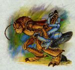 a_bug's_life ant anthro anthro_on_anthro anthro_penetrated anthro_penetrating anthro_penetrating_anthro arthropod blue_body blue_tail bodily_fluids brown_body cum disney duo ejaculation eyes_closed flik_(a_bug's_life) genital_fluids genitals grasshopper hi_res hopper_(a_bug's_life) hymenopteran insect interspecies male male/male male_penetrated male_penetrating male_penetrating_male orthopterid penetration penis pixar sex spiked_legs tail the_dawner yellow_body