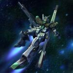 1:1 air_vent armored_body armored_vehicle beam_rifle beam_sword black_background blue_body hi_res jet_pack machine mass_production_type_nu_gundam mecha military_vehicle mobile_suit mobile_suit_gundam:_char's_counterattack mobile_suit_gundam_variations not_furry robot robotic_arm robotic_leg robotic_legs robotic_limb sakuraibuki science_fiction shield simple_background solo space star thrusters yellow_eyes