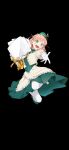  1girl 6th_live_dream_~bloom_garden_party~ :d black_background bouquet commentary_request flower_stand_art frilled_skirt frills full_body gloves green_eyes green_hat green_shoes green_skirt green_vest hana_sakeba_yume_kakeru hat highres hinoshita_kaho holding holding_bouquet jacket jumping looking_at_viewer love_live! love_live!_hasu_no_sora_jogakuin_school_idol_club love_live!_hasu_no_sora_jogakuin_school_idol_club_bloom_garden_party medium_hair open_clothes open_jacket open_mouth orange_hair pantyhose puffy_short_sleeves puffy_sleeves repurika shoes short-sleeved_jacket short_sleeves simple_background skirt smile solo under-elbow_gloves vest white_gloves white_jacket white_pantyhose white_skirt 