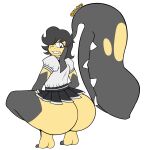2_mouths absurd_res alpha_channel anthro barefoot big_butt bottomwear butt clothed clothing crossdressing crouching eyewear feet generation_3_pokemon glasses hi_res huge_butt hyper hyper_butt male mawile mhicky93 mhicky_(mhicky93) miniskirt multi_mouth nintendo pokemon pokemon_(species) skirt solo thick_thighs worried