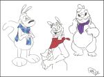 2023 alien anthro biped buckteeth daxter digital_drawing_(artwork) digital_media_(artwork) disney experiment_(lilo_and_stitch) eyewear eyewear_on_head goggles goggles_on_head group jak_and_daxter kerchief lilo_and_stitch macropod male mammal marsupial maxpany mostly_nude mustelid naughty_dog neckerchief neckwear nickelodeon open_mouth open_smile ottsel purple_scarf red_kerchief red_neckerchief reuben_(lilo_and_stitch) rocko's_modern_life rocko_rama scarf scarf_only simple_background sketch smile sony_corporation sony_interactive_entertainment spot_color standing teeth trio wallaby white_background