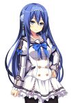  1/7_no_mahoutsukai 1girl arm_at_side back_bow black_pantyhose blue_bow blue_bowtie blue_eyes blue_hair blue_hairband bow bowtie buttons closed_mouth collarbone corset cowboy_shot cropped_jacket double-breasted frilled_skirt frilled_sleeves frills game_asset grey_bow grey_sailor_collar hair_between_eyes hair_ornament hairband hand_on_own_hip impossible_clothes juliet_sleeves kirishima_misuzu long_hair long_sleeves looking_at_viewer miniskirt non-web_source pantyhose puffy_sleeves ribbon_trim sailor_collar school_uniform self-datamine shirt sidelocks skirt sleeve_cuffs striped_clothes tachi-e tel-o transparent_background very_long_hair white_corset white_shirt white_skirt 
