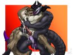 4:3 4_arms 6_eyes anal anal_penetration animal_genitalia anthro armadillo_girdled_lizard balls biceps big_balls big_penis bodily_fluids border claws colored_cum corinoch corinoch_(artist) cum cum_drip cum_in_ass cum_inside cum_while_penetrated demon dripping duo ejaculation erection excessive_cum excessive_genital_fluids french_kissing genital_fluids genital_slit genitals girdled_lizard glans gradient_background hand_around_neck hand_on_penis held_up hi_res horn horn_grab kissing lizard long_tail long_tongue male male/male multi_arm multi_eye multi_limb muscular muscular_male nude pec_squeeze pecs penetration penile penile_penetration penis penis_in_ass purple_cum reach_around reptile scalie sex simple_background size_difference standing standing_sex sweat sweaty_body tail tongue unusual_bodily_fluids unusual_cum unusual_genital_fluids white_border